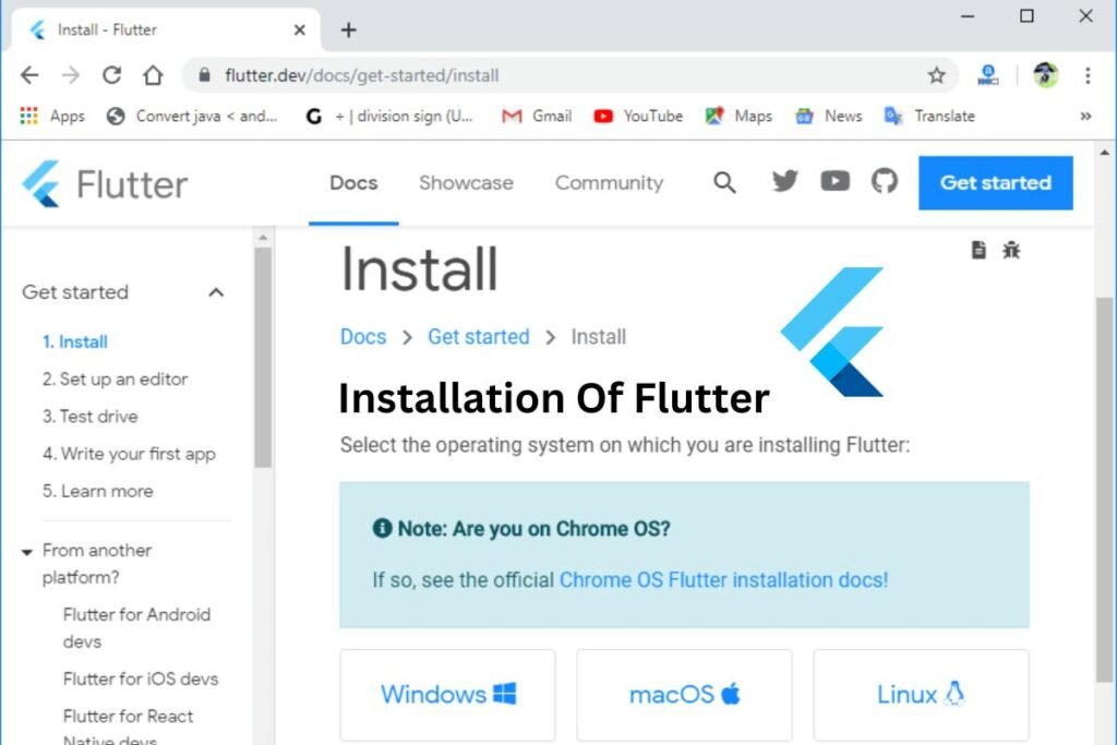 Installation of Flutter